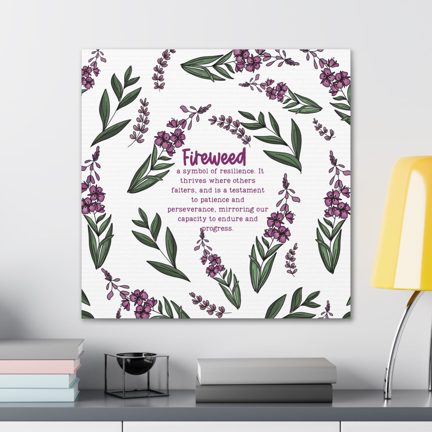 For the love of Fireweed, printed canvas