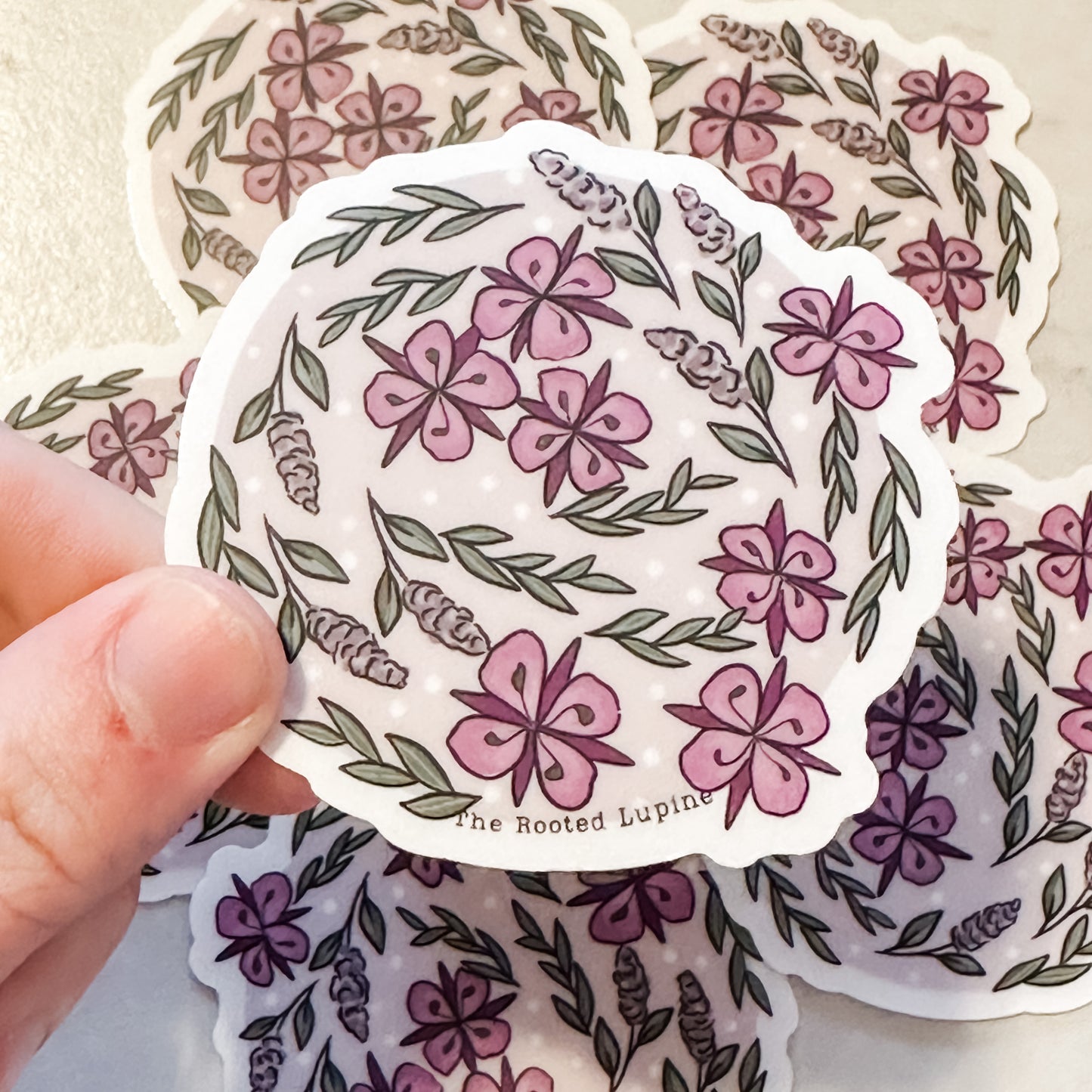 Blooms of Beauty, Fireweed Pattern Sticker